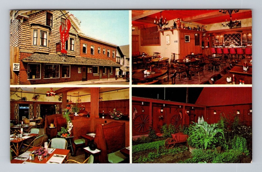Acadia National Park Bar Harbor Maine Testas Motel Restaurant Vintage Postcard-image