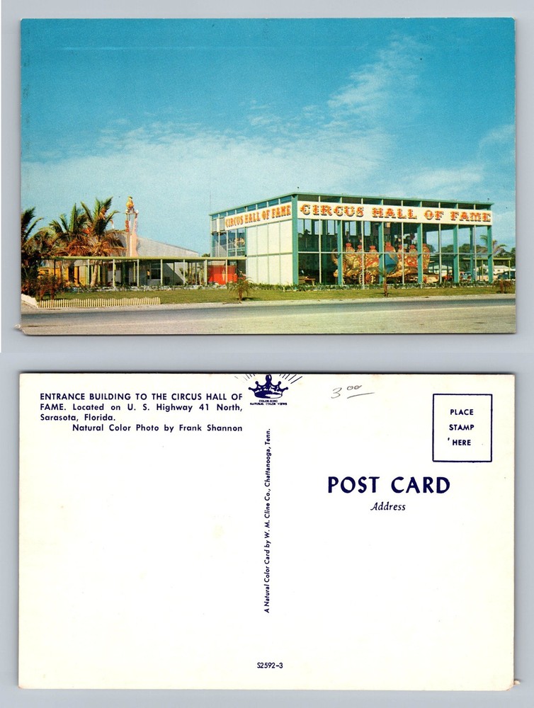 Sarasota, FL-Florida, Circus Hall of Fame Exterior View PC Vintage Postcard