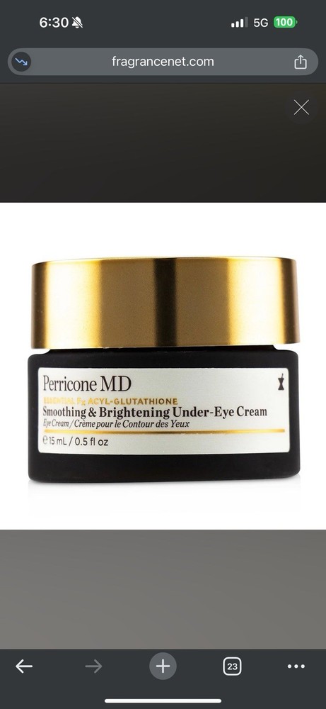 Perricone MD Smoothing & Brightening Under-Eye Cream 0.5oz 15ml New Unopened Box