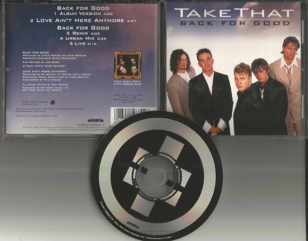 Robbie Williams TAKE THAT Back for Good UNRELEASED & LIVE & MIXES USA CD single