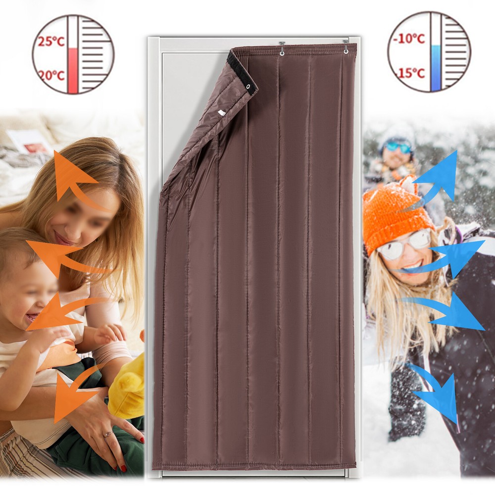Magnetic Thermal Insulated Door Cover Curtain 83 Inch Ultra-Durable Energy Saving Doorway Barrier