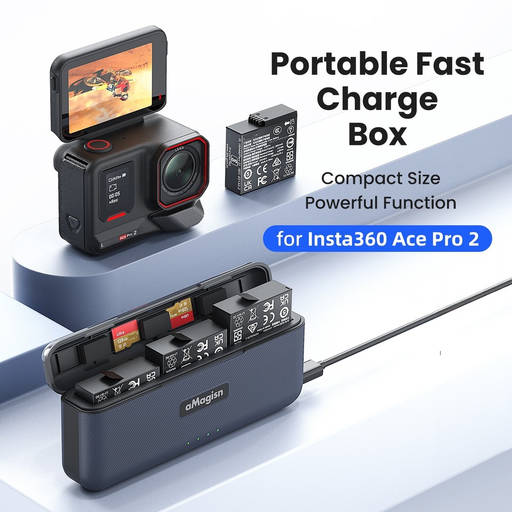 Insta360 Ace Pro 2 Fast Charging Dock with Battery Case for Sports Camera-image