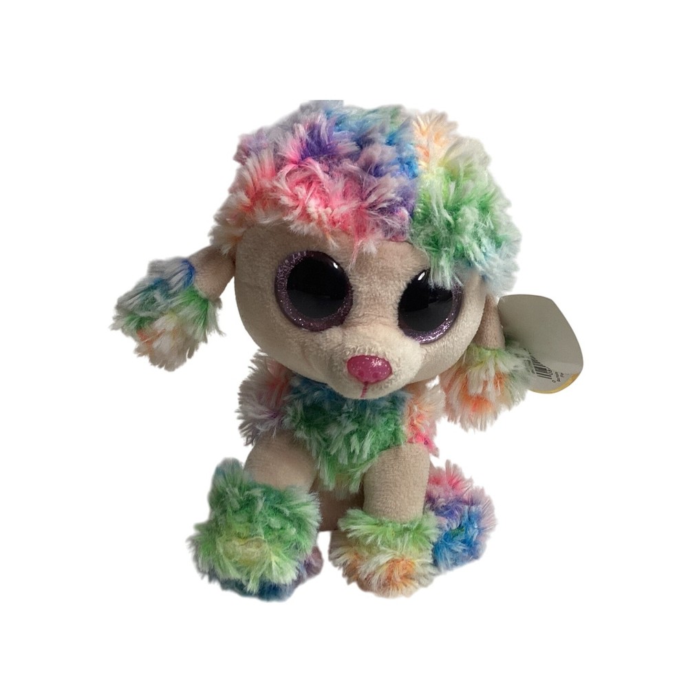 Ty Beanie Boos Rainbow The Poodle Plush Stuffed Animal Toy with Tags