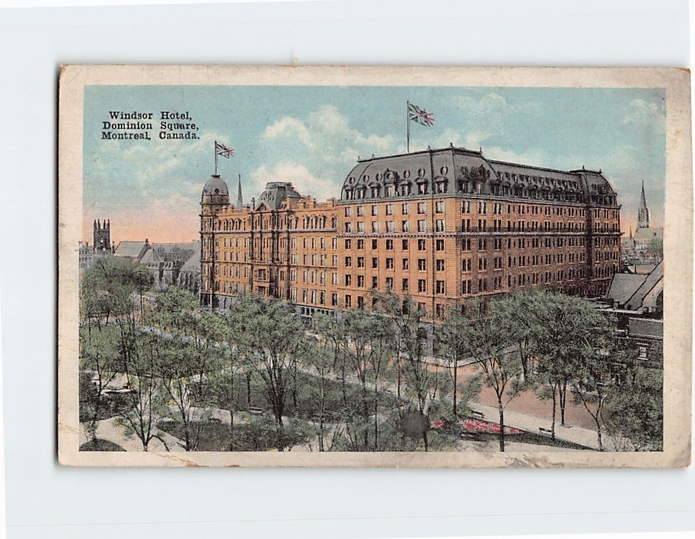 Postcard Windsor Hotel Dominion Square Montreal Canada