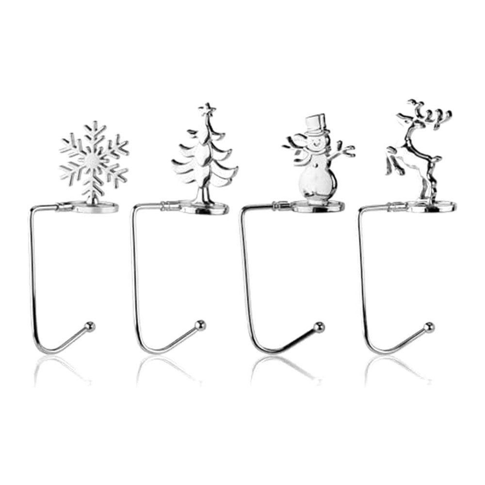 4Pcs Metal Xmas Tree Snowflake Christmas Stocking Holder Q4Q98410