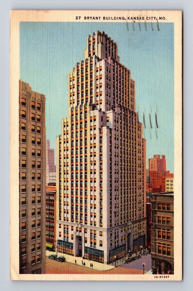 Kansas City MO-Missouri, Bryant Building, Antique Vintage c1943 Postcard