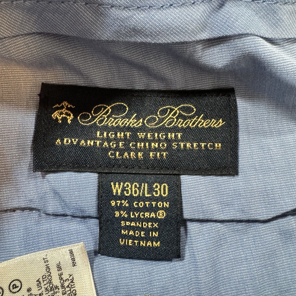 Brooks Brothers Pants Mens 36x30 Khaki Clark Advantage Chino Light Weight Preppy