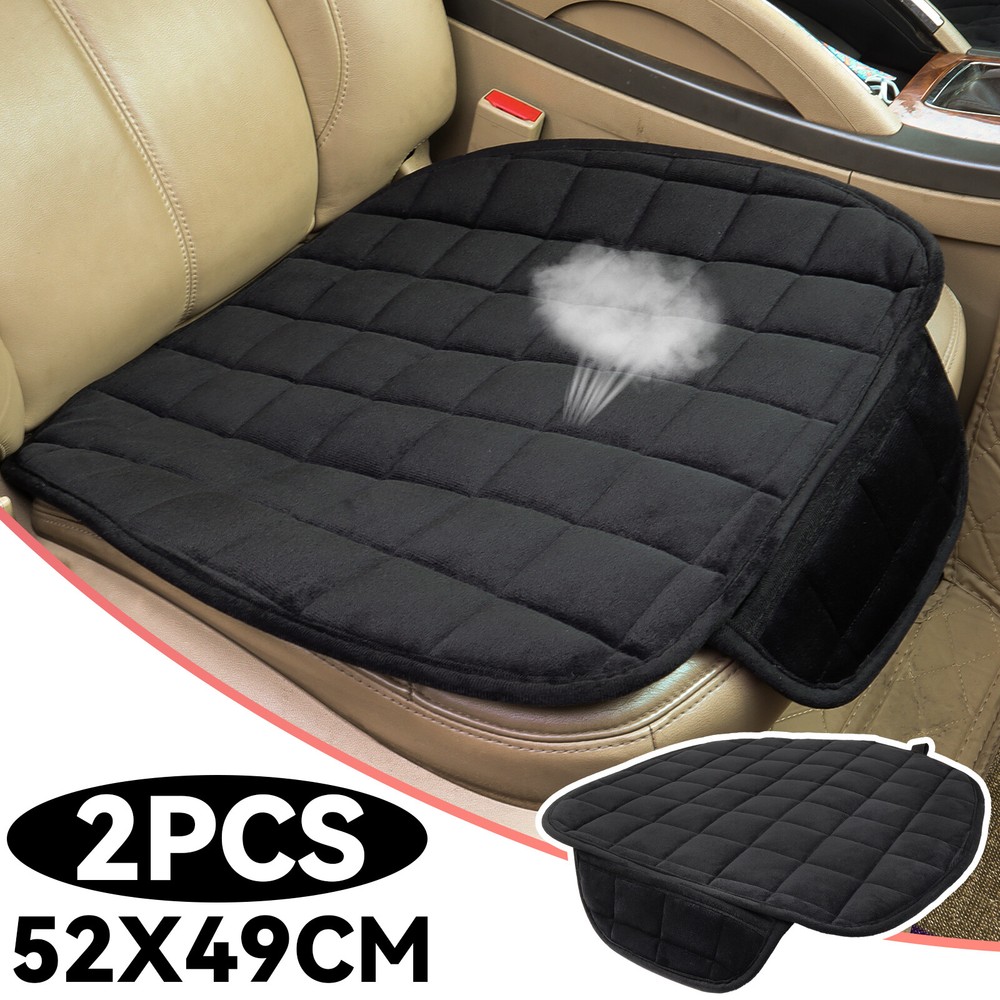 2 Car Plush Front Seat Cover Pad Lattice Protector Cushion Breathable Winter Mat