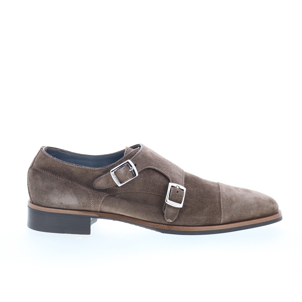Di Bianco Isernia Mens Brown Suede Hook & Loop Loafers & Slip Ons Casual Shoes 9