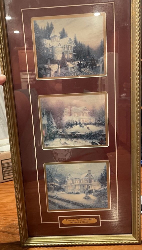 Thomas Kinkade Victorian Christmas Past Accent Prints 1995 With COA Vintage 90s-image