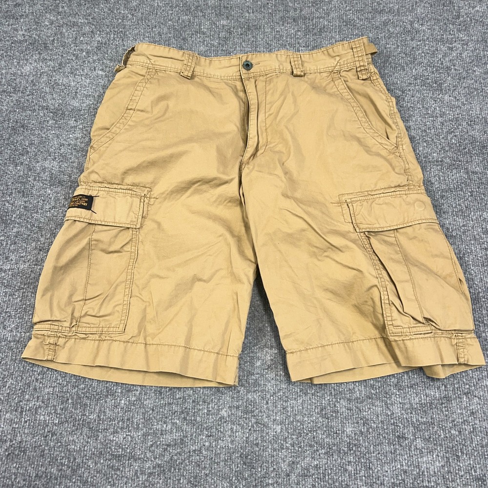 Polo Jeans Co Ralph Lauren Shorts Mens 34 Khaki Baggy Y2K Cargo Pockets Military