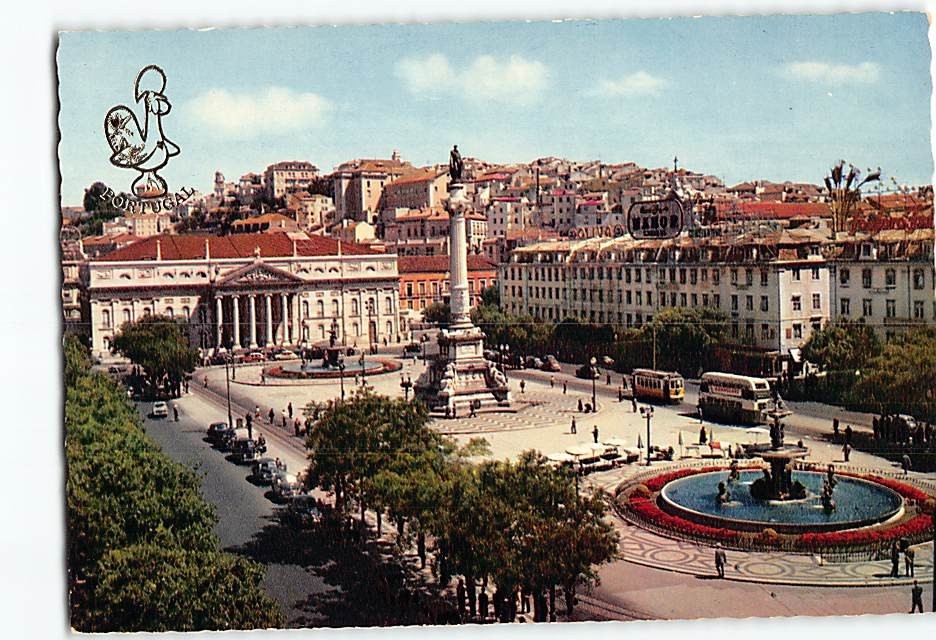 Postcard Rossio Lisbon Portugal