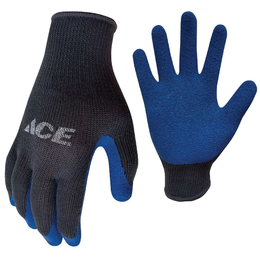 Ace 6356919 Mens Latex Coated Blue Gray Gloves with Grip XL 1 Pair-image