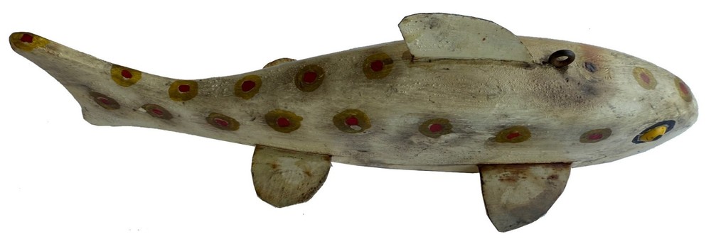 Vintage Folk Art Primitive Fish Fishing Decoy Lure Wood Spear Ice