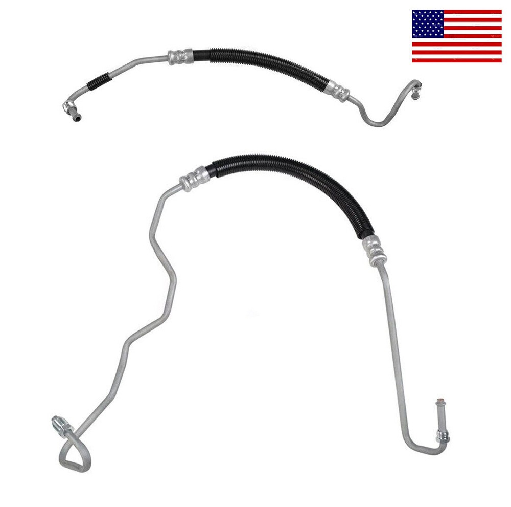 Set of 2 For Chevy Silverado 2500 HD Power Steering Pressure Line Hose Assembly