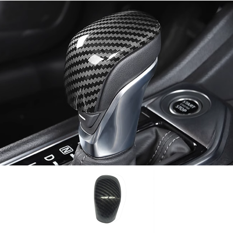 ABS Carbon Fiber Gear Shift Knob Cover for Nissan Versa 2020-2025 Models-image