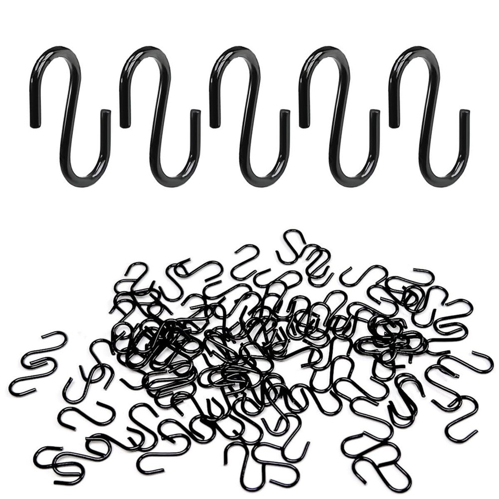 100 Pack Mini S Hooks for Ornaments Keychains Hanging Metal Wire Hangers