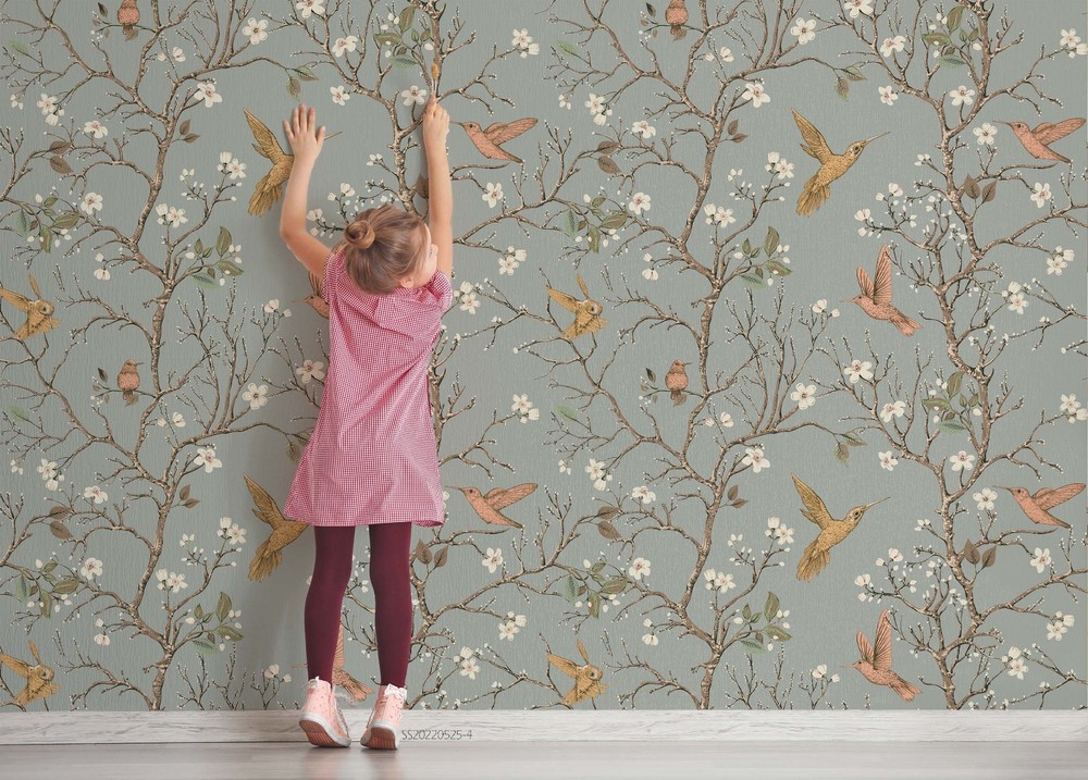 3D Trees Flowers Birds Watercolor Wall Murals Wallpaper Murals Wall Sticker