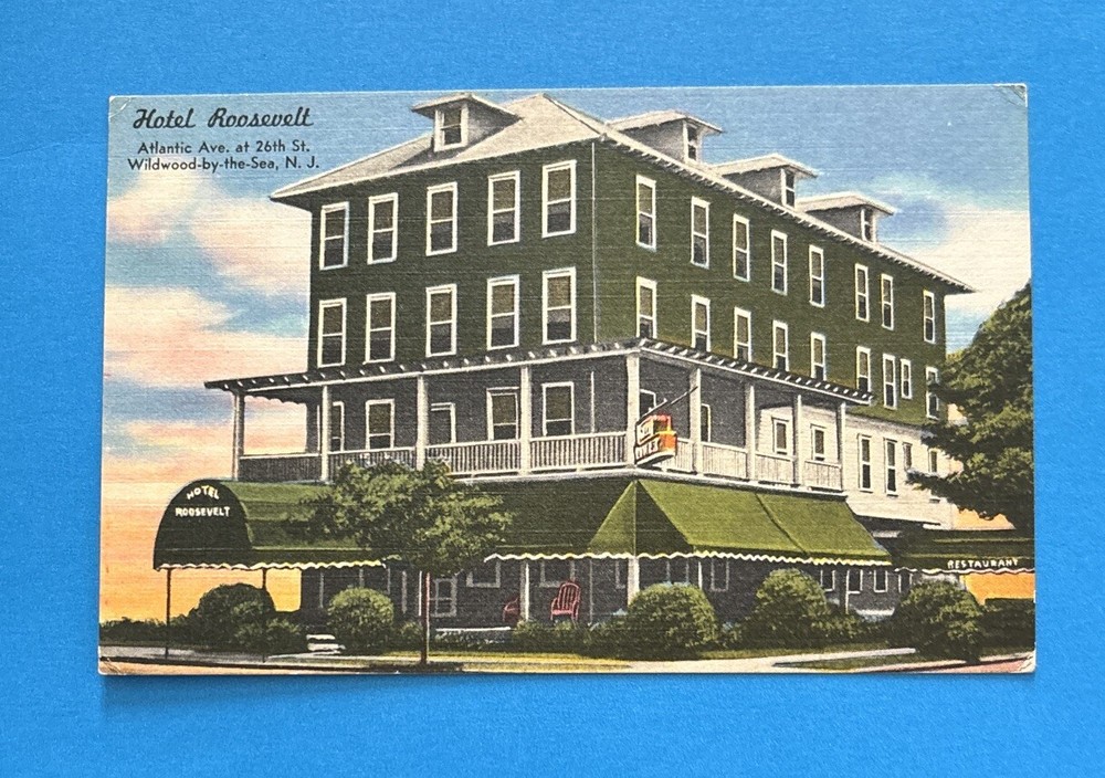 Vintage Linen Postcard Hotel Roosevelt Wildwood by the Sea New Jersey