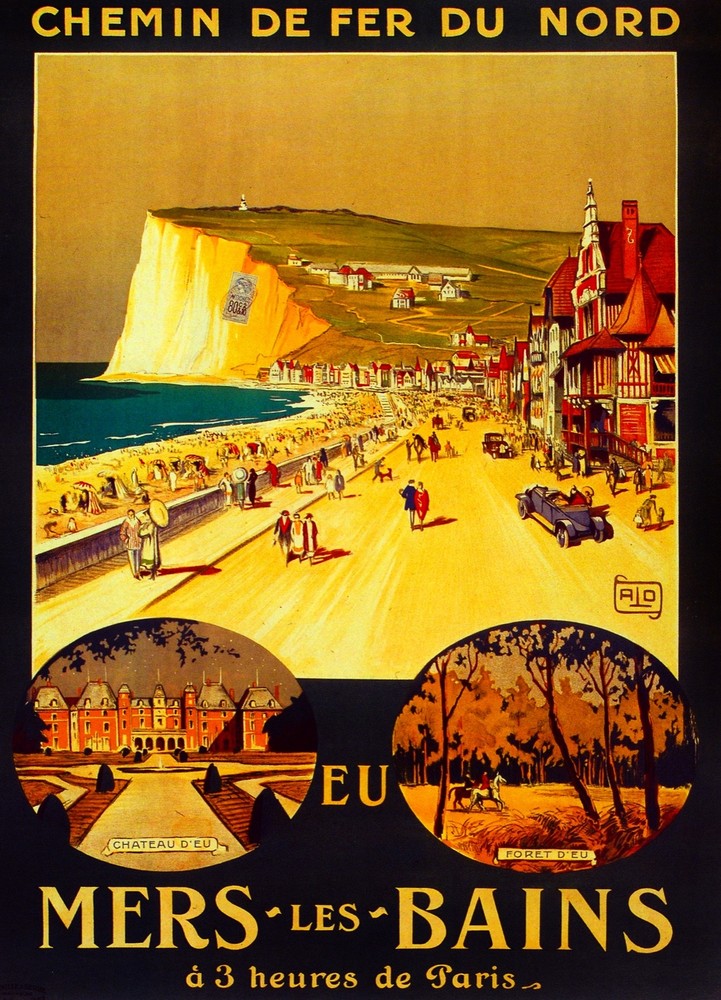 3085.Mers Les Bains Travel Shop POSTER.French Art room home office decoration