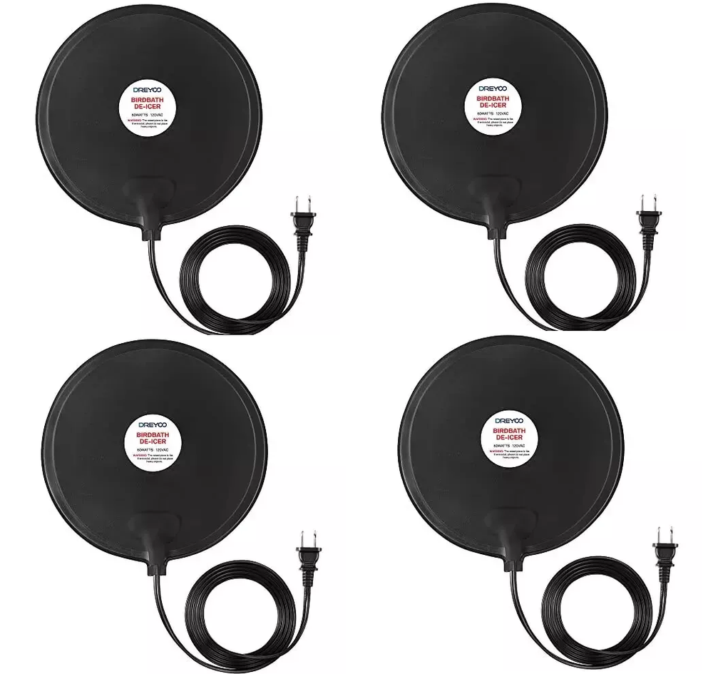 Four Pack De-Icer. For Bird Bath, Trough. Submergible, Thermometer Controlled.