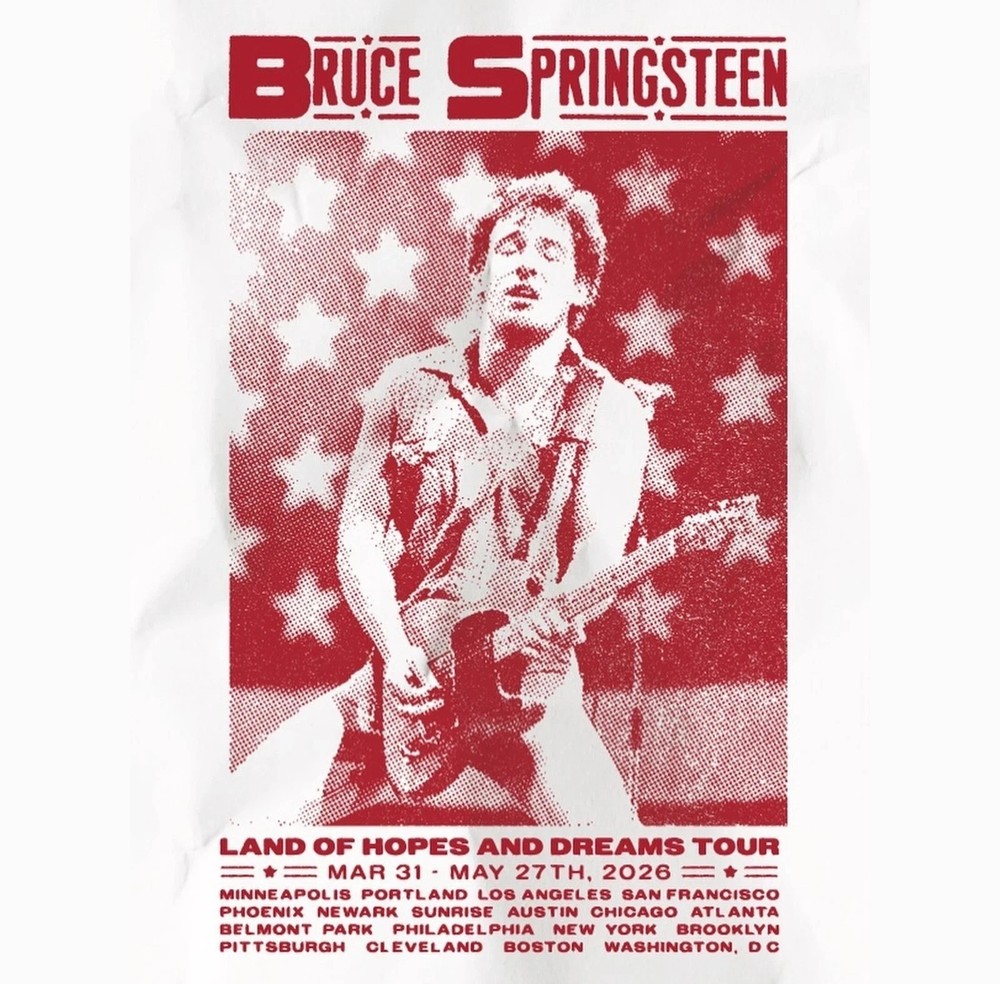 Bruce Springsteen & The E Street Band Land of Hope and Dreams Tour 2026 Poster