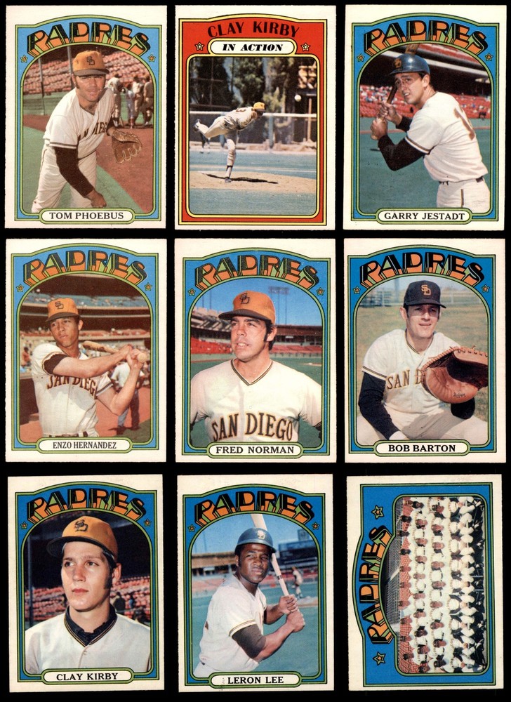 1972 O-Pee-Chee San Diego Padres Near Team Set 6 - EX/MT 7115102 (10 / 20 cards)