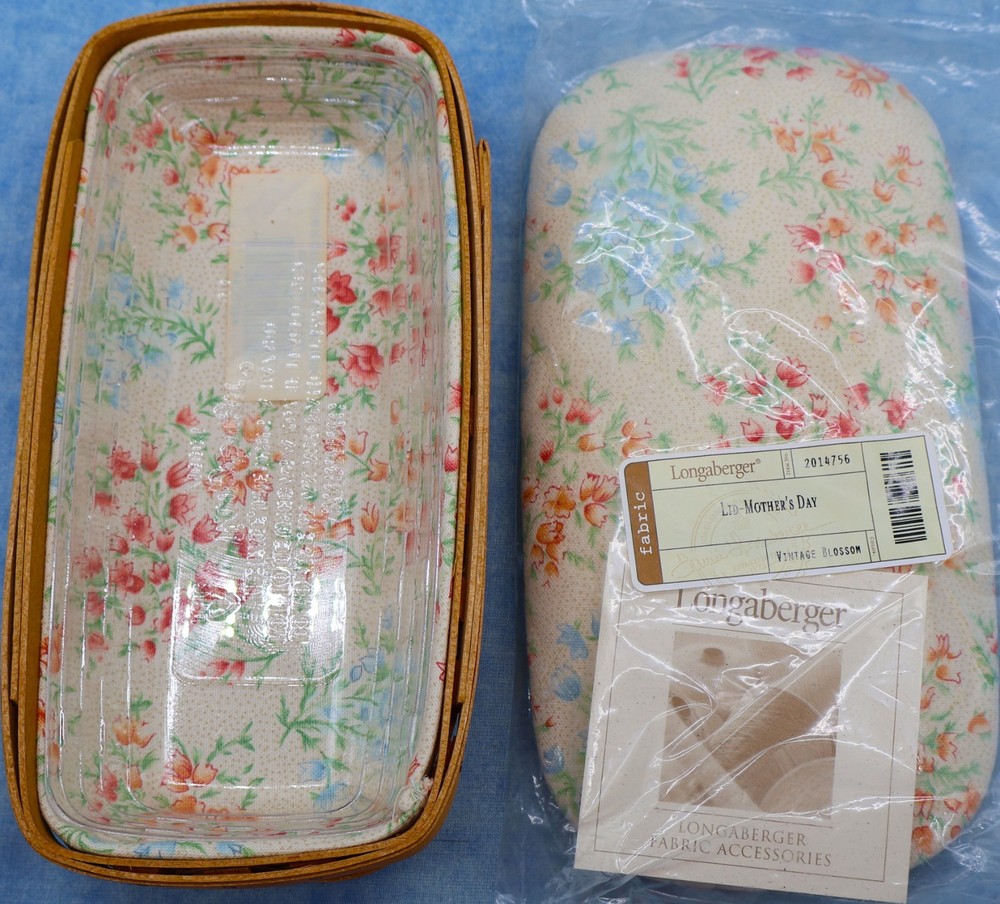 Longaberger 2003 Mother’s Day Special Things Basket Set Lid Liner Protector