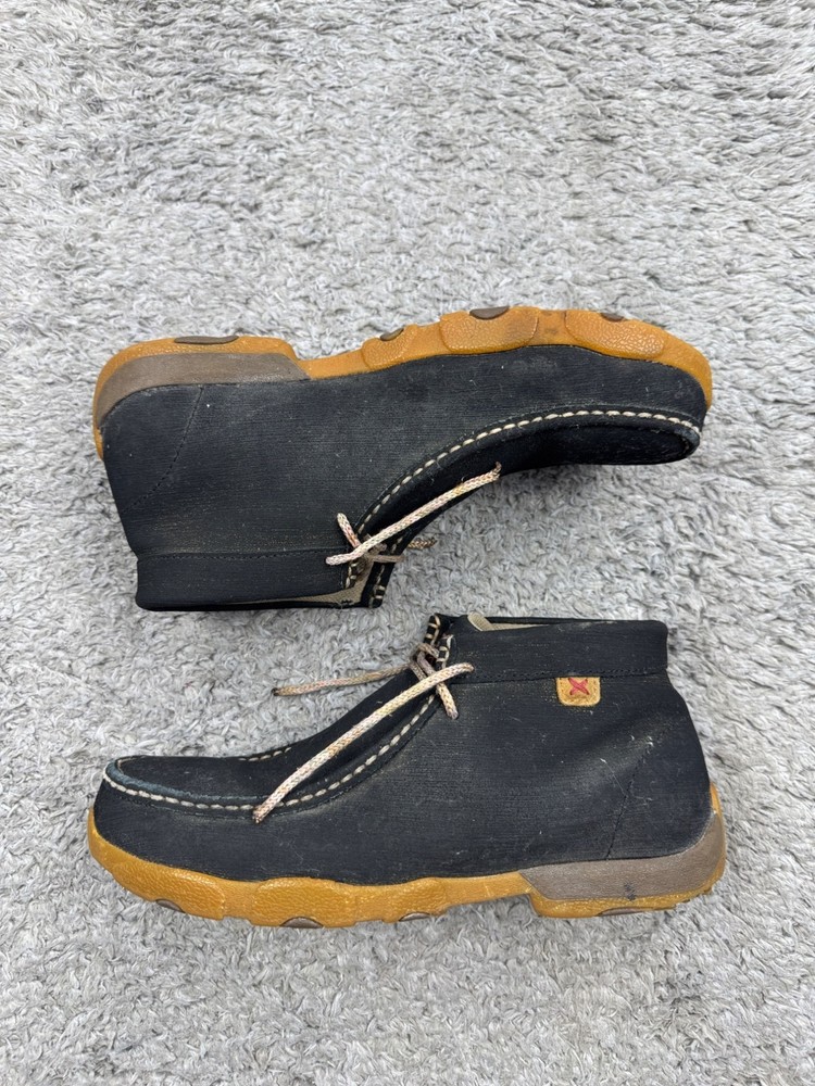 Twisted X Boots Men 8 M Chukka Driving Moc Bomber Gray Suede Leather Boots