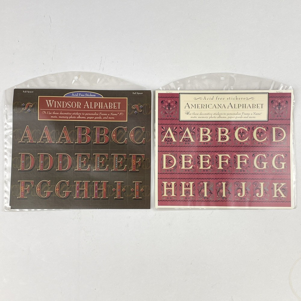 2 Acid-Free Alphabet Title Sticker Sheets by K & Company - WINDSOR & AMERICANA-image