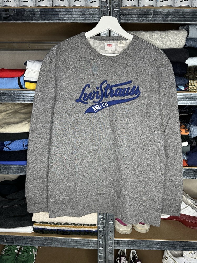 Levi’s Grey Sweatshirt Crewneck Big Embroidered Logo