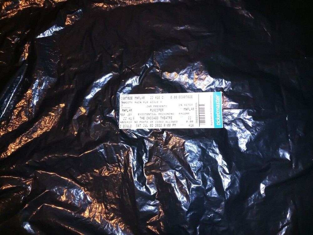 Puscifer Maynard of TOOL Chicago Theatre IL 7/2/22 2022 Actual Concert Ticket