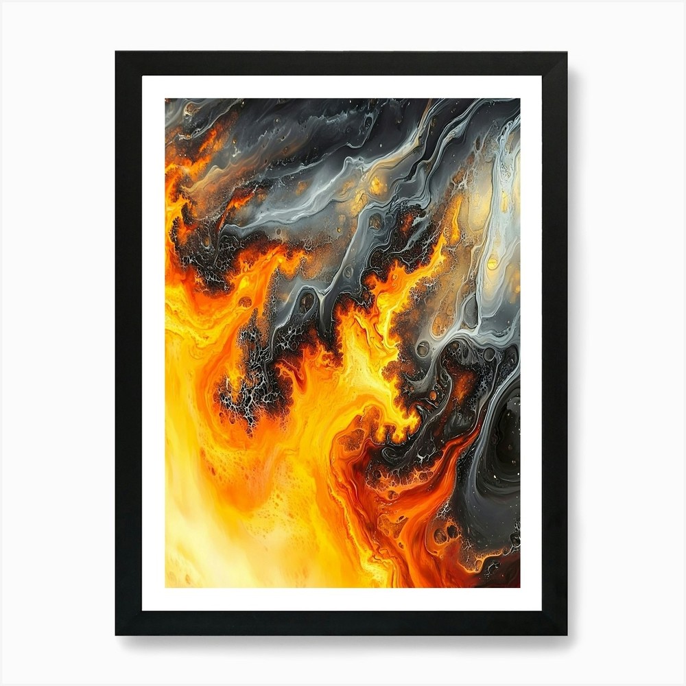 Fire And Flames Art Print Framed Wall Art Poster Canvas Print Picture