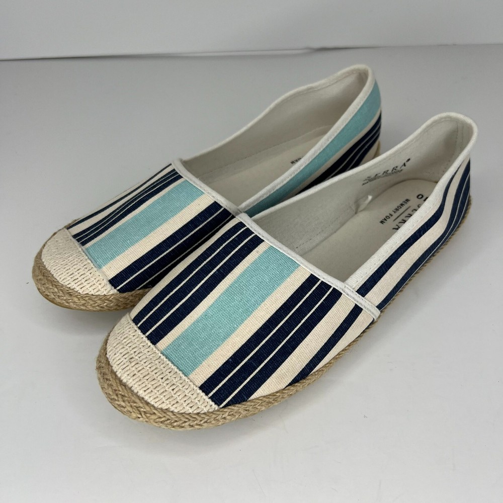 Serra Womens  Espadrilles Multicolor Striped Canvas Flats Size 10 Slip On Shoes