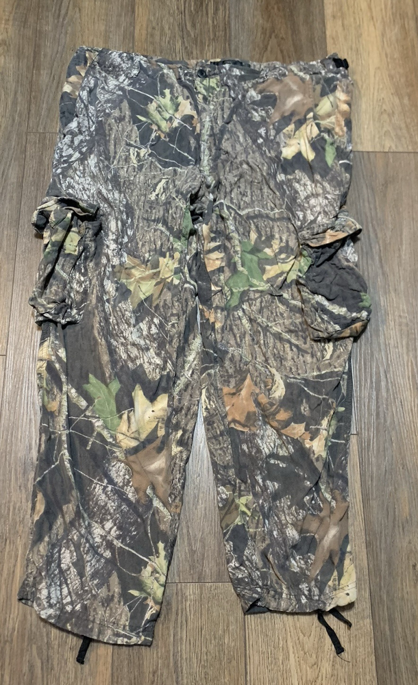 Red Head Hunting Pants Men XL Camo Cargo Realtree Hardwoods Adjustable Rayon YKK