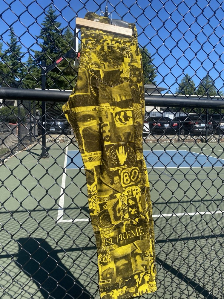 supreme vibrations corduroy trousers yellow size 36