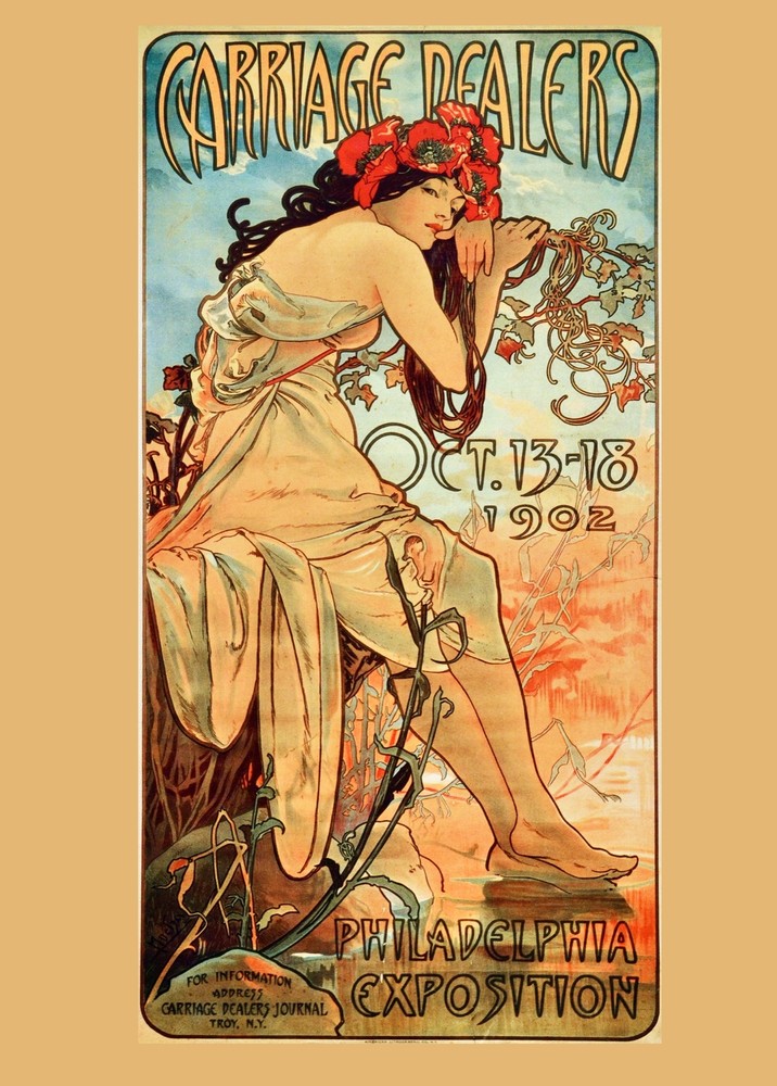 Decor poster.Interior design Art Nouveau.Philadelphia Exposition.6258