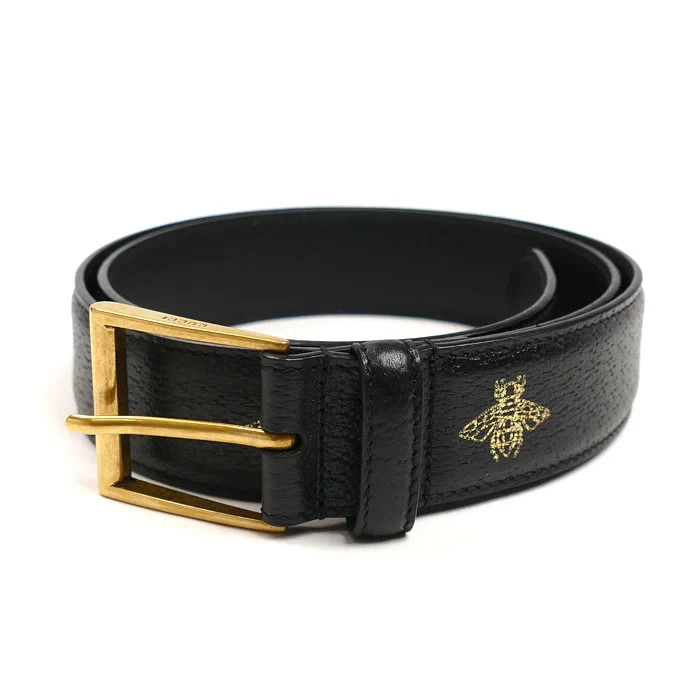 Gucci Bee & Star Belt Leather Size 90 for Men Black With Box  Authentic