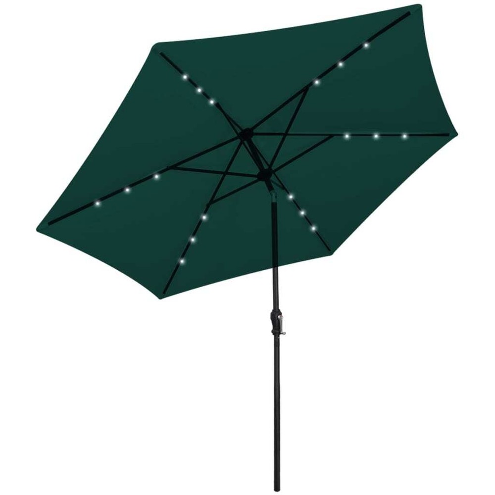 NNEVL 3m Green LED Cantilever Umbrella with Solar Lights