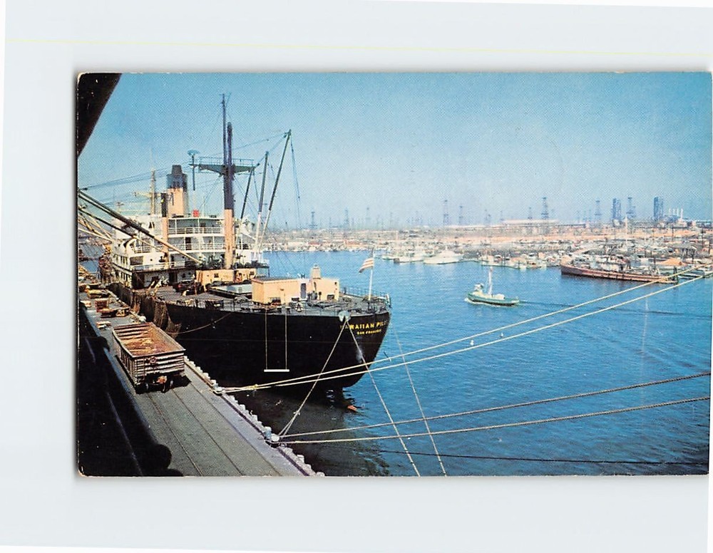 Postcard Inner Channel Los Angeles Harbor San Pedro California USA