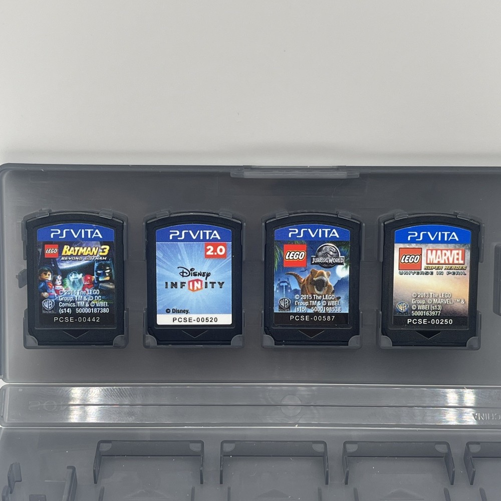 Lot Of 4 PlayStation Vita Games LEGO Batman 3 / Jurassic World / Marvel / Disney