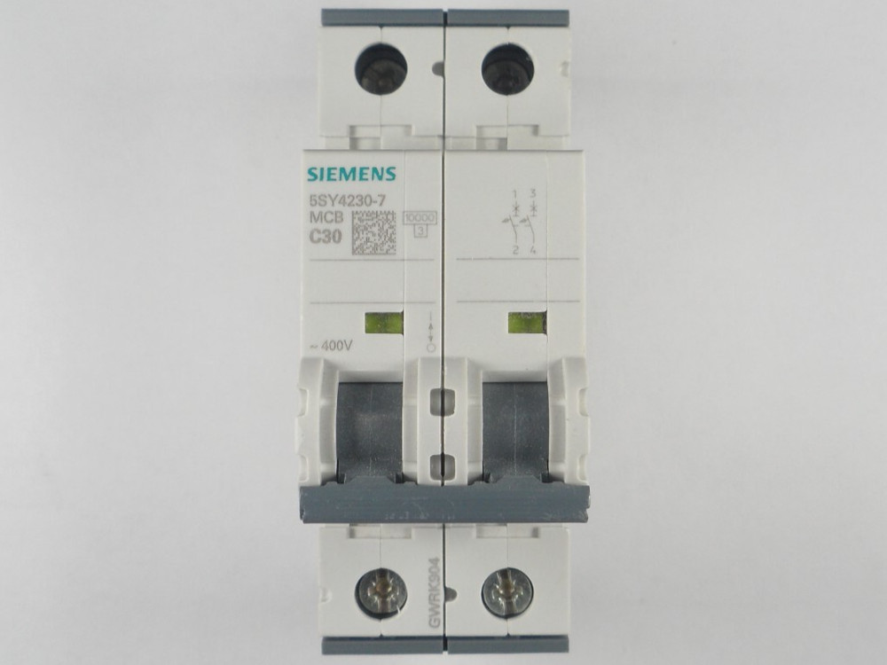 Siemens 5SY4230-7, Circuit Breaker, 5SY4 Series, 30A, 2 Pole, 400V AC