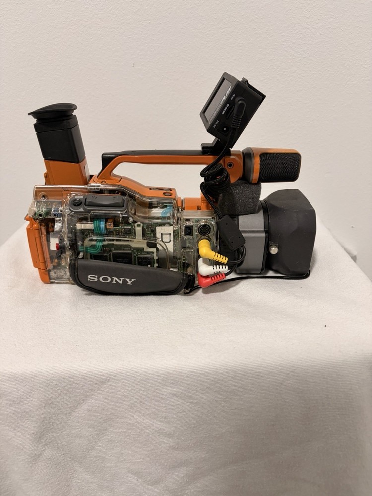 Sony VX1000 Custom Orange Tapeless Setup Inviz Clear Sidepanel Skate Camera READ