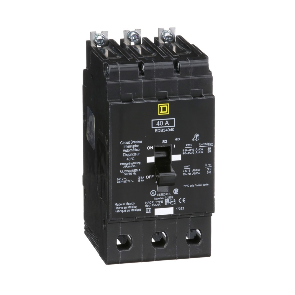 Square D EDB34040 - Mini Curcuit Breaker 40A 3P 25kA