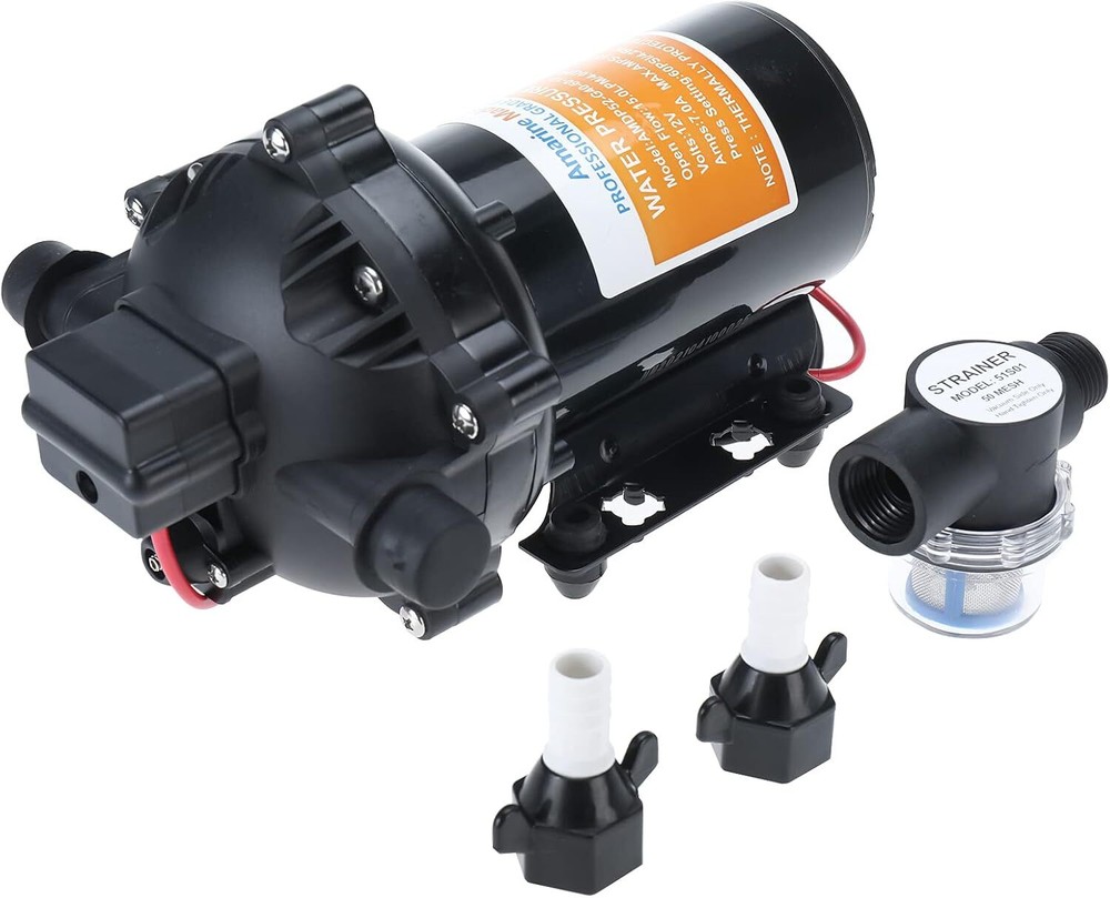 12V 60 PSI Water Pressure Diaphragm Pump 15.0 LPM 4.0 GPM for  Marine Boat RV