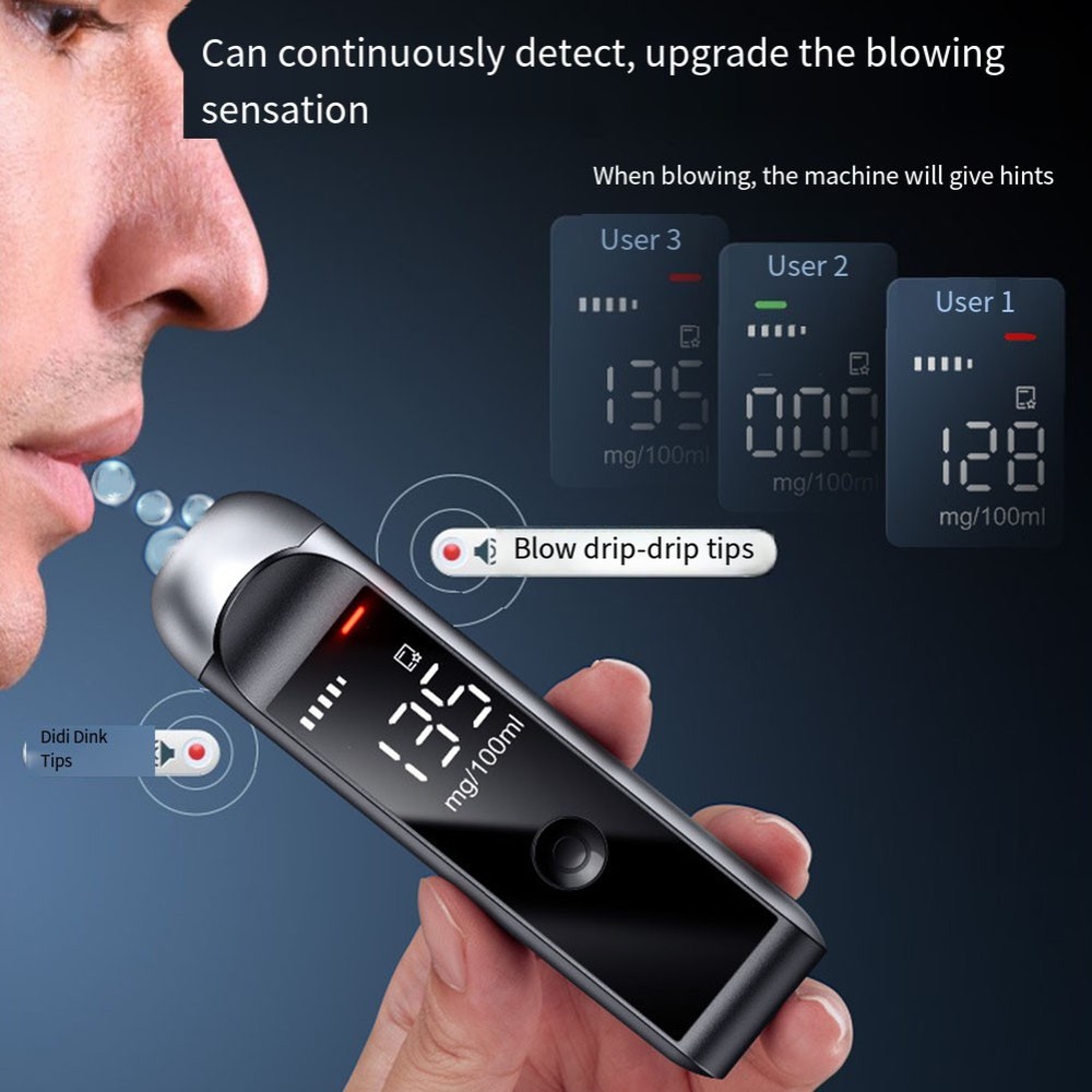 Breathalyzer with Professional Accuracy and Convenient Rechargeable Battery