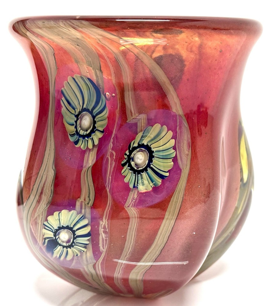 Robert Eickholt Art Glass Vase 2002 Stunning Signed Dichroic Sea Anemone