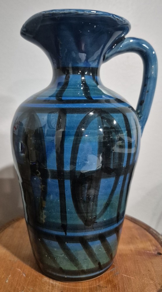 Vintage Blue and Black Italian Vase