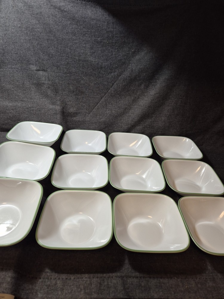 12 Corning Shadow Iris Square Soup/Cereal Bowls