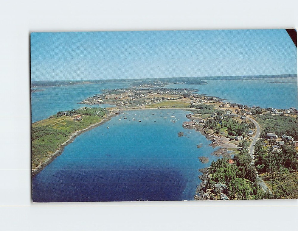 Postcard Aerial View of Mackerel Cove Bailey Island Maine USA